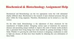 Biochemical & Biotechnology Assignment Help