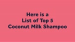 List Of Top 5 Coconut Milk Shampoo India