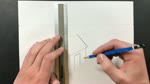 6.6 Drawing a house and sky scraper in two point perspective