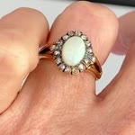 14k gold opal and diamond ring