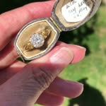 18K Gold Antique Diamond Cluster Engagement Ring