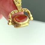 Solid gold spinning watch fob  - Boylerpf Antique Vintage Jewelry
