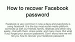How to recover Facebook password