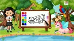 How to draw a Crane Drawing, painting and coloring for kids & Toddlers Drawing Basics 