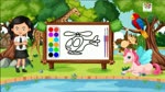 Helicopter Drawing, painting and coloring for kids & Toddlers Drawing Basics | Creativejoykids