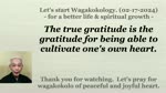 The true gratitude is the gratitude for being able to cultivate one's own heart. 02-17-2024