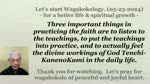 Three important things in practicing the faith. 05-23-2024